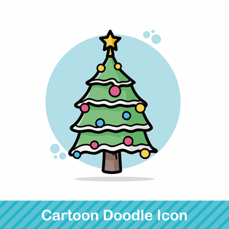 christmas tree doodleのイラスト素材