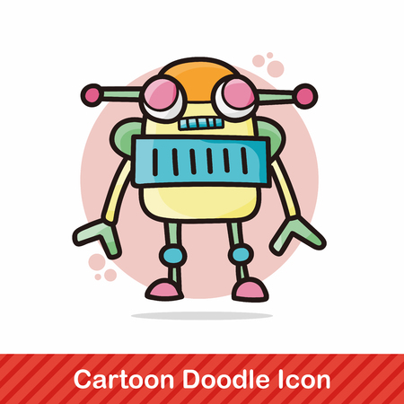 robot doodleのイラスト素材