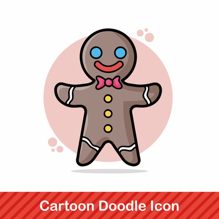 gingerbread man doodleのイラスト素材