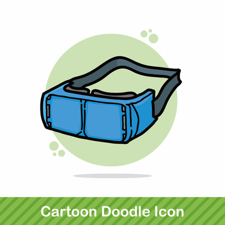 3D glasses doodleのイラスト素材