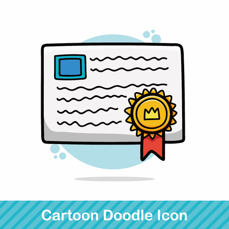 Certificate doodleのイラスト素材
