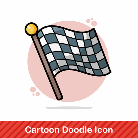 race flag doodleのイラスト素材