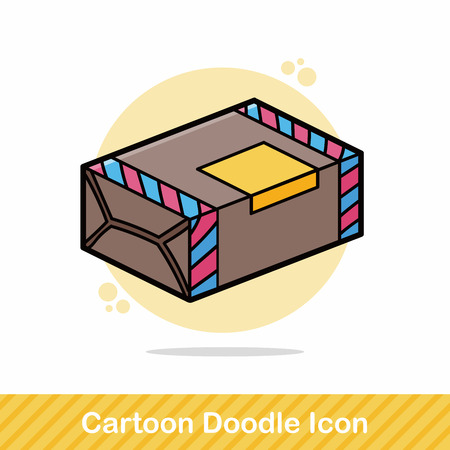 paper box doodleのイラスト素材