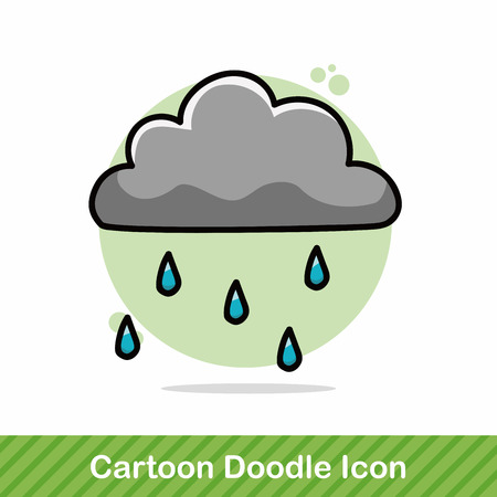 rainy cloud doodleのイラスト素材