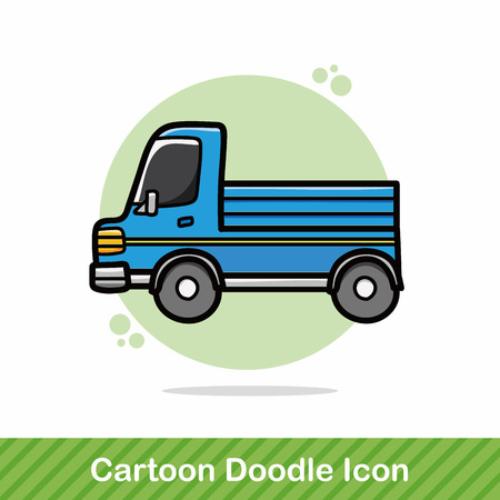 cargo truck doodleのイラスト素材