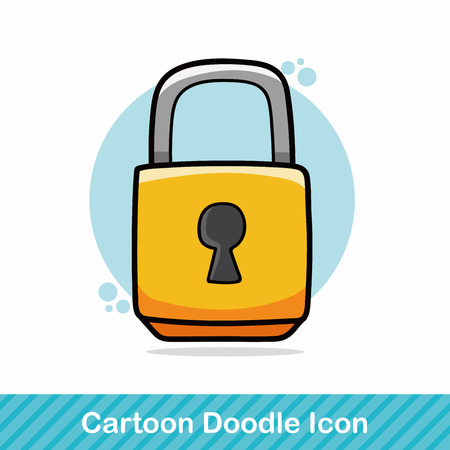 lock doodleのイラスト素材
