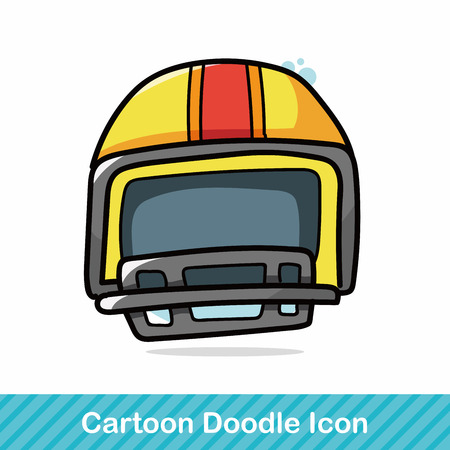 football helmet doodleのイラスト素材