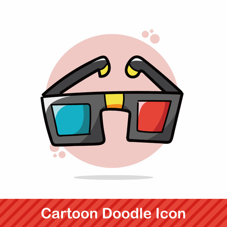 3D glasses doodleのイラスト素材