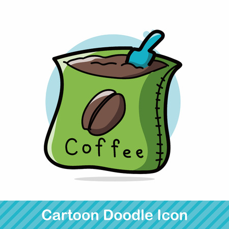 coffee bean color doodleのイラスト素材