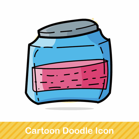 Glass jars color doodleのイラスト素材