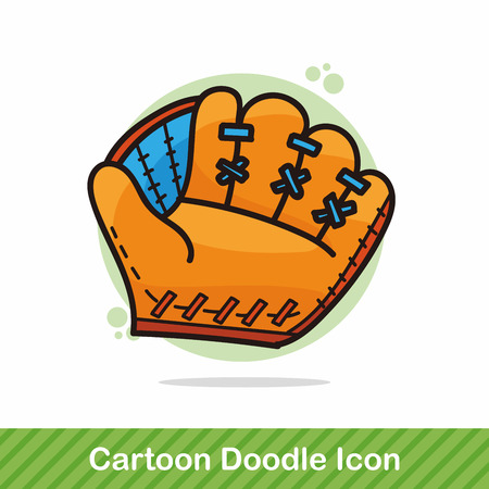 Baseball glove doodleのイラスト素材