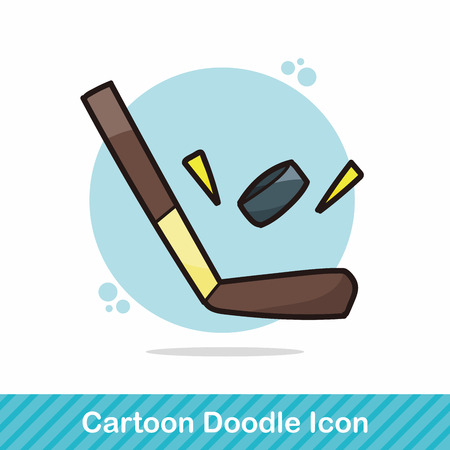 ice hockey doodleのイラスト素材