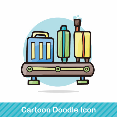 Luggage doodleのイラスト素材