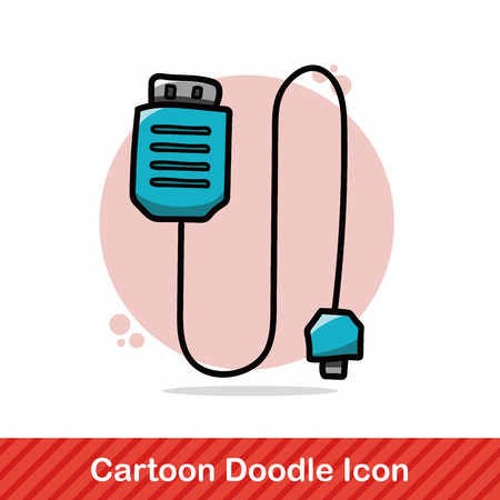 usb cable doodleのイラスト素材