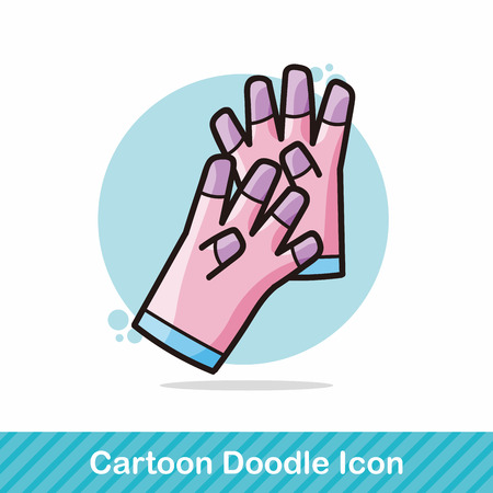 cleaning gloves doodleのイラスト素材