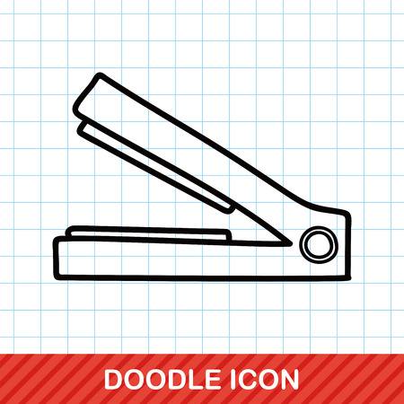 straightener doodleのイラスト素材