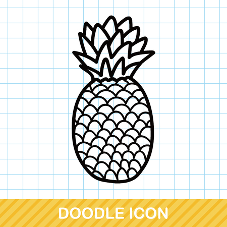 pineapple doodleのイラスト素材