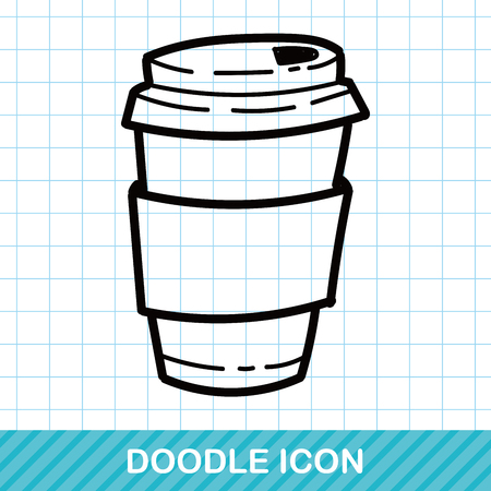 take away coffee color doodleのイラスト素材