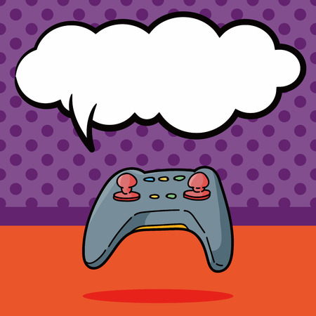 game console doodle, speech bubbleのイラスト素材