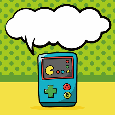 game console doodle, speech bubbleのイラスト素材