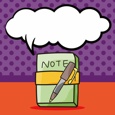 stationery notebook doodle, speech bubbleのイラスト素材