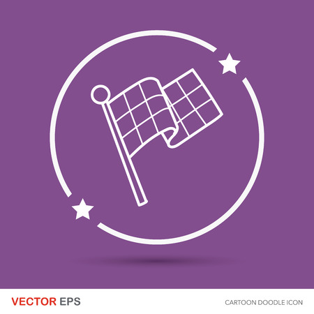 race flag doodleのイラスト素材