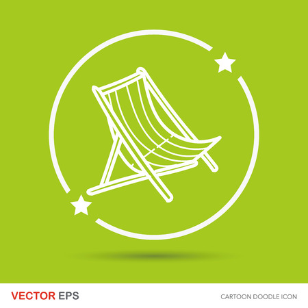 Deck chair color doodleのイラスト素材