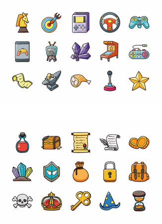 Fantasy game icons setのイラスト素材