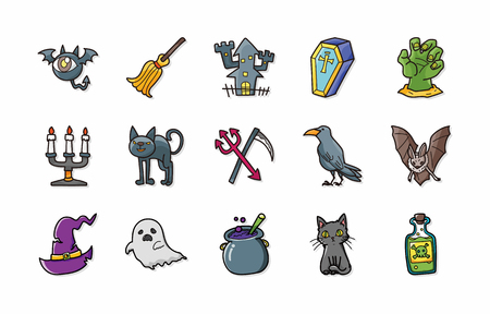 Halloween party icons setのイラスト素材