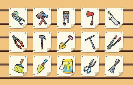 Worker tools icons setのイラスト素材