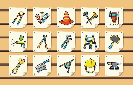 Worker tools icons setのイラスト素材