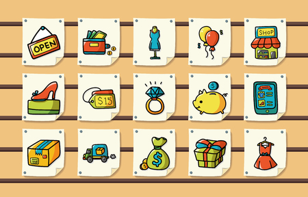 Shopping icons setのイラスト素材