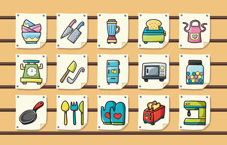 Kitchen and cooking icons setのイラスト素材