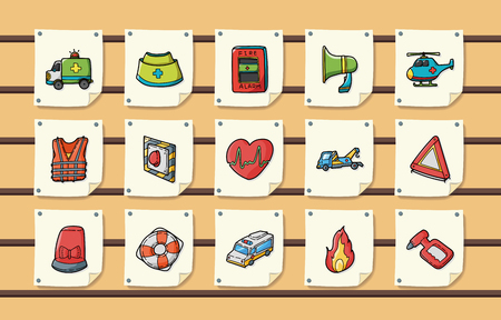 Emergency and fire icons setのイラスト素材
