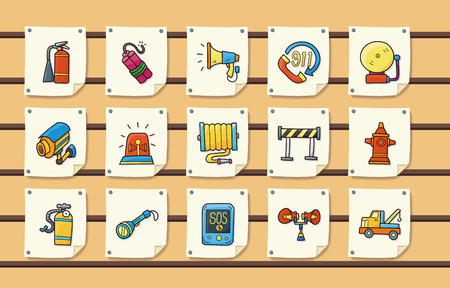 Emergency and fire icons setのイラスト素材