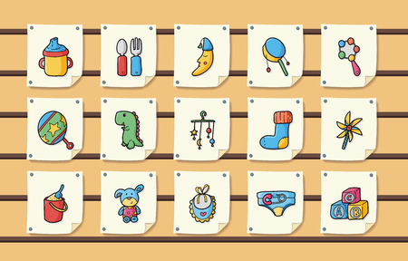 New born baby icons setのイラスト素材