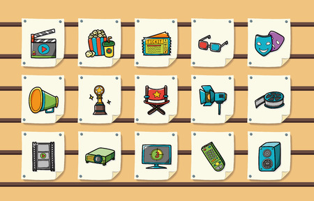 Cinema and movie icons setのイラスト素材