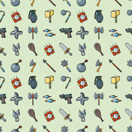 Weapons icons set,eps10のイラスト素材