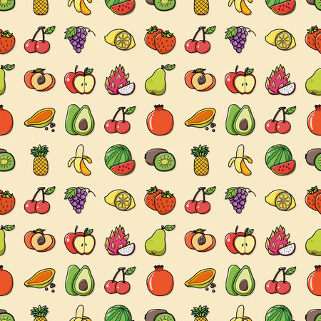 Fruits and vegetables icons setのイラスト素材