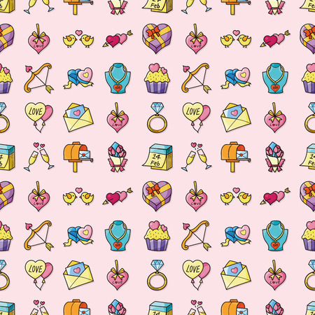 Valentine's day and love icons set,eps10のイラスト素材