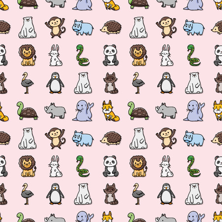 Funny animals icons set,eps10のイラスト素材