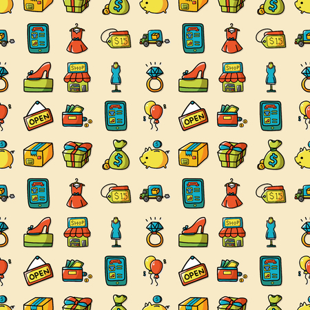 Shopping icons set,eps10のイラスト素材