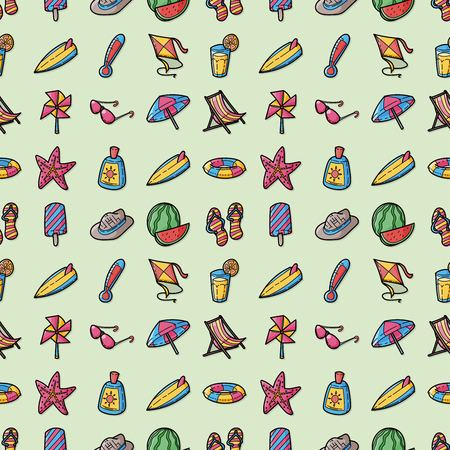 Summer and beach icons set,eps10のイラスト素材