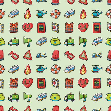 Emergency and fire icons set,eps10のイラスト素材