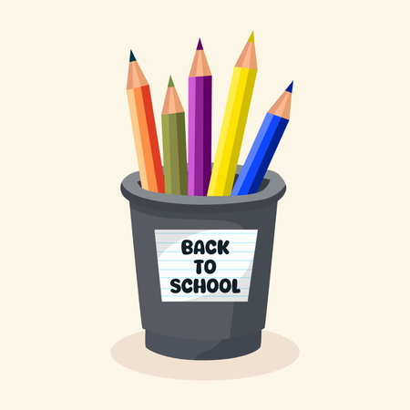 Illustration of Colored Pencils in a Pencil Caseのイラスト素材