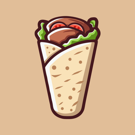 Kebab Illustration Image in Cartoon Style for Food Iconのイラスト素材