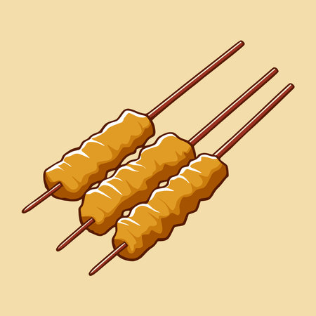 Illustration of 3 skewers in Cartoon Styleのイラスト素材