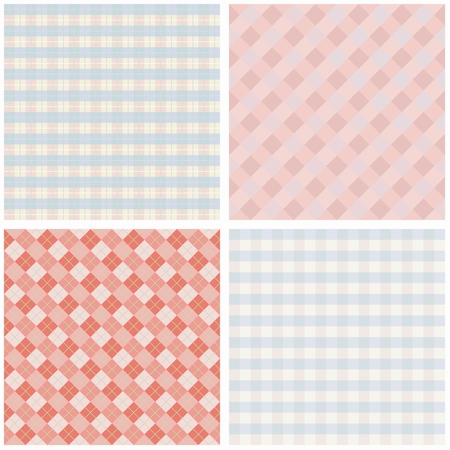 Four seamless pattern in pastelのイラスト素材