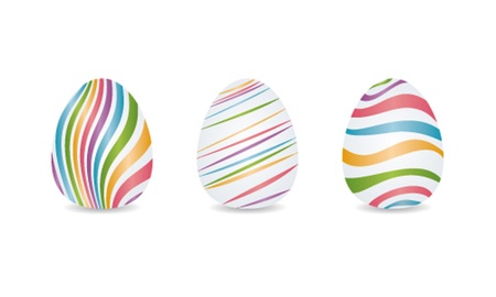 Three easter eggs with wavesのイラスト素材