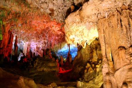 Cave with light effectsの写真素材